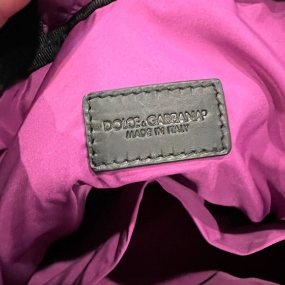 Dolce & Gabbana Black Dotted Adjustable Drawstring Women Nap Sack Bag - Picture 7 of 10